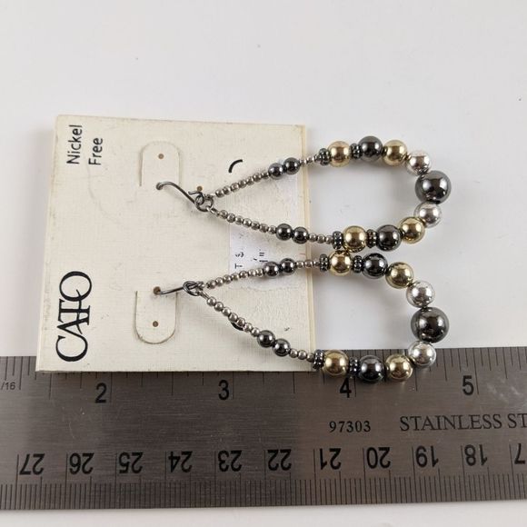 🖤3 for 25🖤Cato Multi Tone Oval Hoop Earrings NWT - Picture 4 of 5